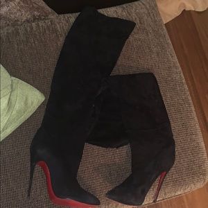 Louboutin knee high boots ( suede )